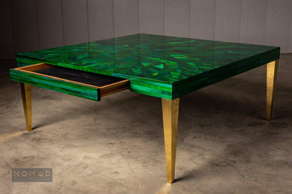 Elysian Emerlad Straw Marquetry Coffee Table